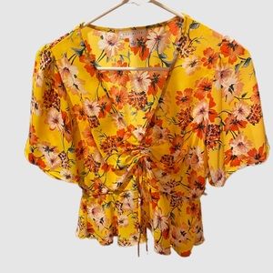 Socialite Yellow Floral Blouse